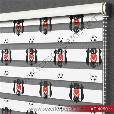 Baskılı Zebra Perde Beşiktaşlı Desen