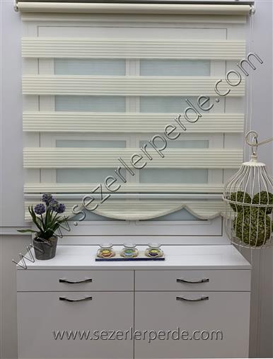 %30 İndirimli Pliseli Zebra Perde Krem Yeni Sezon