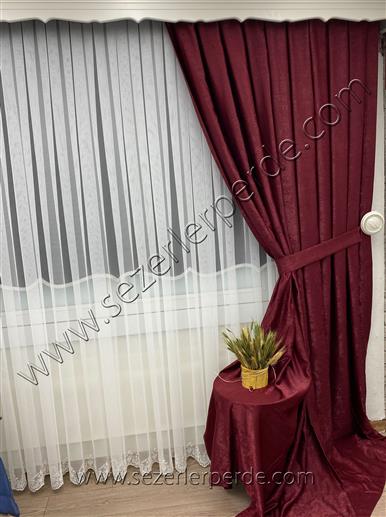 Yeni Sezon Fon Perde New Soft Bordo
