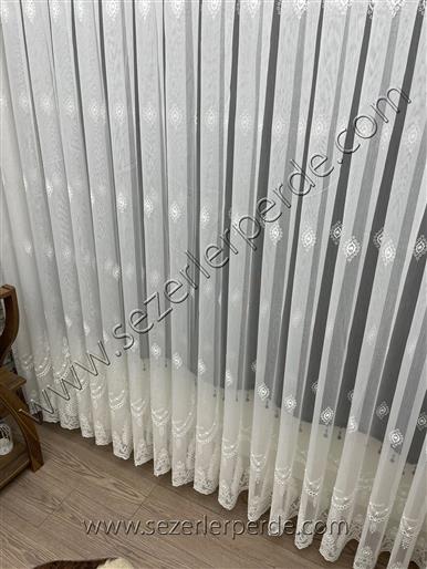 Brillant Lüx Serpme Nakışlı Tül Perde 2410587 TT Zemin