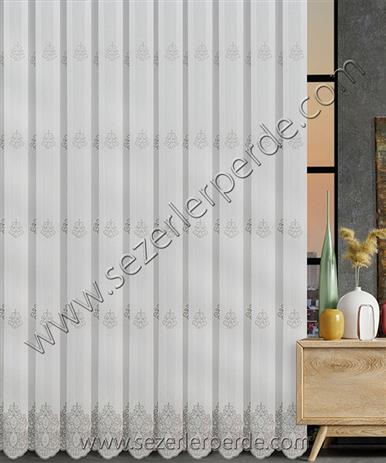 Lilium Serpme Tül Perde Hazar Harput 014 Gri Nakışlı