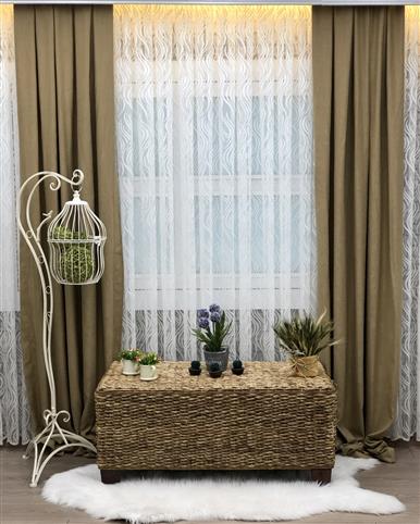 Düz Fon Perde Dökümlü Endura Devetüyü Kahve