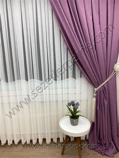 Düz Fon Perde Ada Lila V:21
