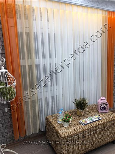 Dikey Zebra Perde Vizon Turuncu