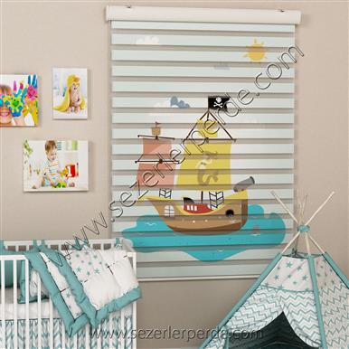 Poster Baskılı  Zebra Perde  SZR-1034 Gemicik
