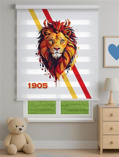 Galatasaray Aslan Baskılı Zebra Perde
