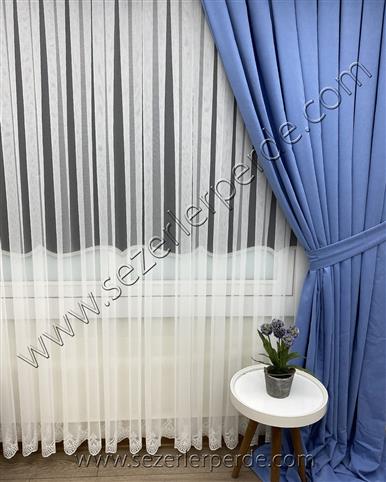 Düz Fon Perde Ada Açık Mavi V-08