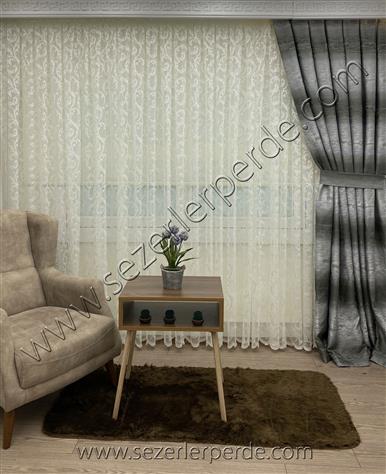 Yeni Sezon Örme Tül Perde 7382  (Ütü İstemez)