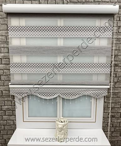 Jakarlı Zebra Perde Yeni Sezon 1001 v1 Gri