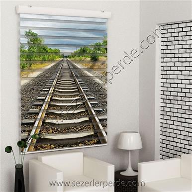 Poster Baskılı  Zebra Perde  SZR-1005 Demir Yolu