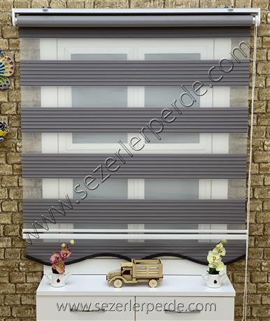 %25 İndirimli Yeni Sezon Plise Zebra Perde Koyu Gri