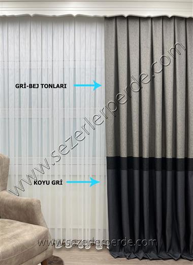 Keten Görünümlü Pano Fon Perde Santiago 47824
