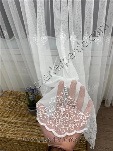 Serpme Nakışlı Tül Perde Grek Mk18(Ekstra İndirimli Ürün)