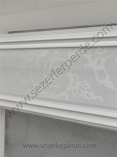 Jakarlı Zebra Perde Jakar 601 Kırık Beyaz(Simsiz)