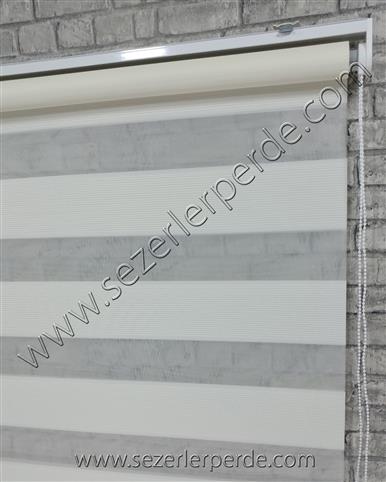 Mikro Plise Zebra Perde Krem