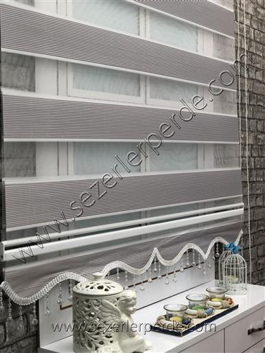%25 İndirimli Yeni Sezon Zebra Perde Micro Plise Gri