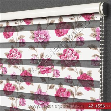 Baskılı Zebra Perde Çiçek Desen AZ1556