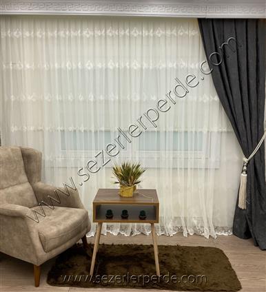 Yeni Sezon Örme Tül Perde 514 (Ütü İstemez)