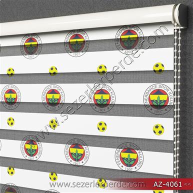 Baskılı Zebra Perde Fenerbahçe Desenli