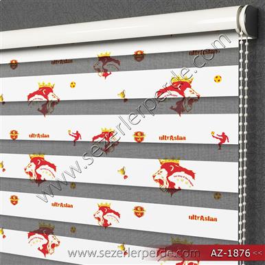 Baskılı Zebra Perde Galatasaray UltraAslan