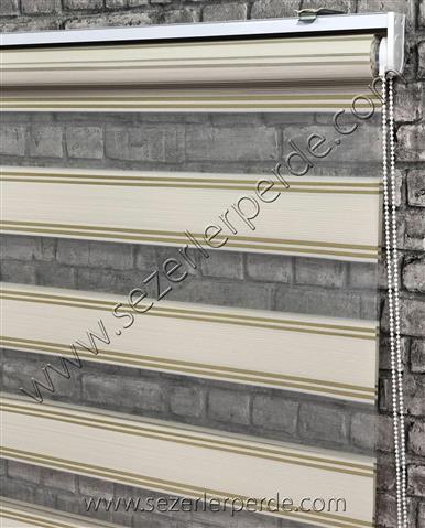 Mikro Plise Zebra Perde Vizon