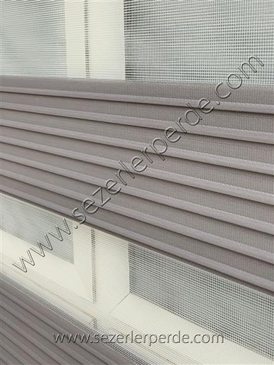 %25 İndirimli Yeni Sezon Plise Zebra Perde Koyu Gri