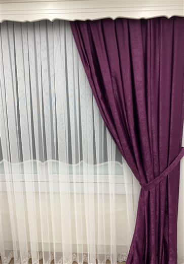 Yeni Sezon Fon Perde New Soft Açık Mürdüm