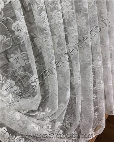 Tül Perde Örme KDK 1651 Çiçek Desen