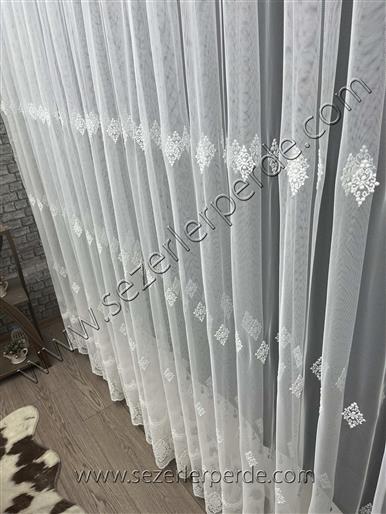 Brillant Serpme Nakışlı Tül Perde Borelli 12c3807