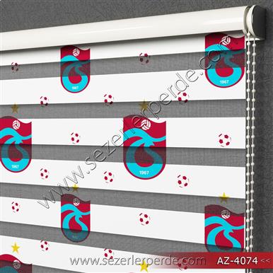 Baskılı Zebra Perde Trabzonspor Desen