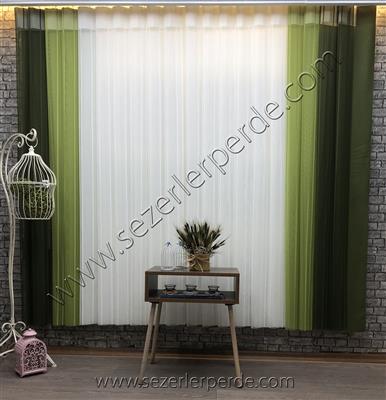 Dikey Zebra Perde Yeşil Haki