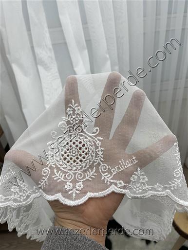Brillant  Nakışlı Etek İşlemeli Tül Perde 2410586 TT ZEMİN