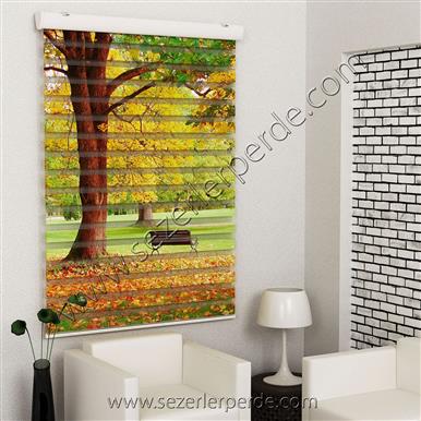 Poster Baskılı  Zebra Perde  SZR-1028 Sonbahar