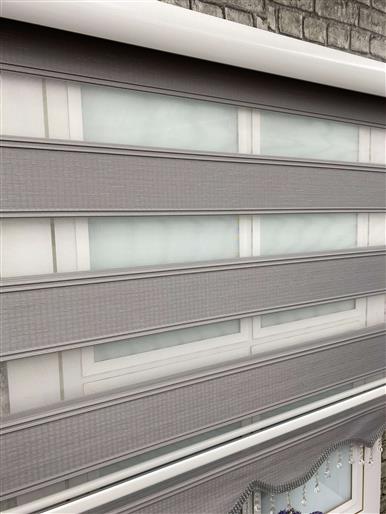 Jakarlı Zebra Perde Yeni Sezon 4100 Gri