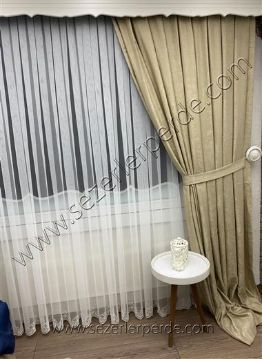 Yeni Sezon Fon Perde New Soft Krem