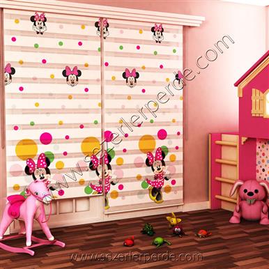 Poster Baskılı  Zebra Perde  SZR-1037 Miki Mouse