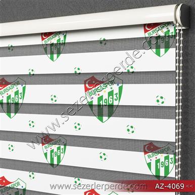Baskılı Zebra Perde Bursaspor Desen