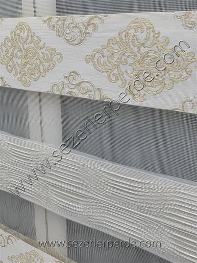 Jakarlı Zebra Perde Paris Gold