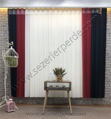 Dikey Zebra Perde  Siyah Bordo