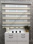 %25 İndirimli Yeni Sezon Zebra Perde Micro Plise Kahve Krem