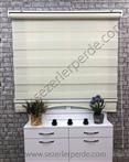 %25 İndirimli Yeni Sezon Zebra Perde Micro Plise Krem