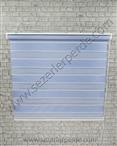 Mikro Plise Zebra Perde Mavi