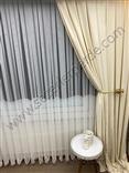 Düz Fon Perde Ada Krem V-12489